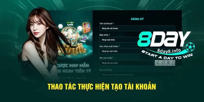 Các bước xác minh tài khoản 8Day 