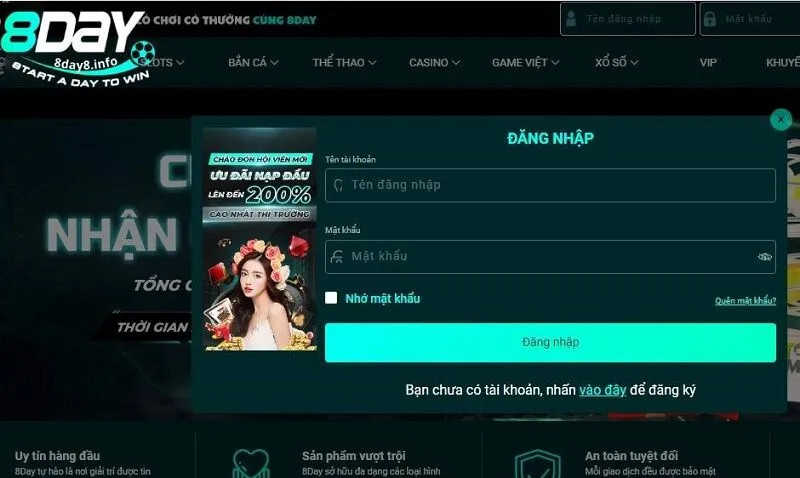 Hội viên 8Day không tiết lộ thông tin