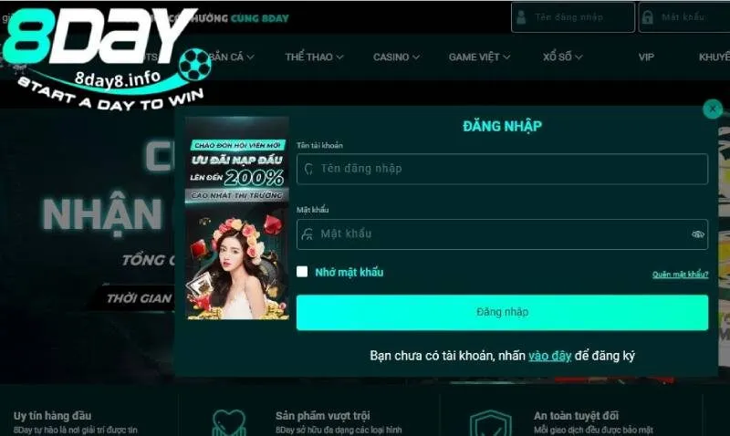 Link chuẩn 8Day ổn định, an toàn